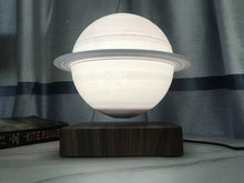 Lade das Bild in den Galerie-Viewer, Saturn-lampe med magnetisk leviterende kugle og trælook-base